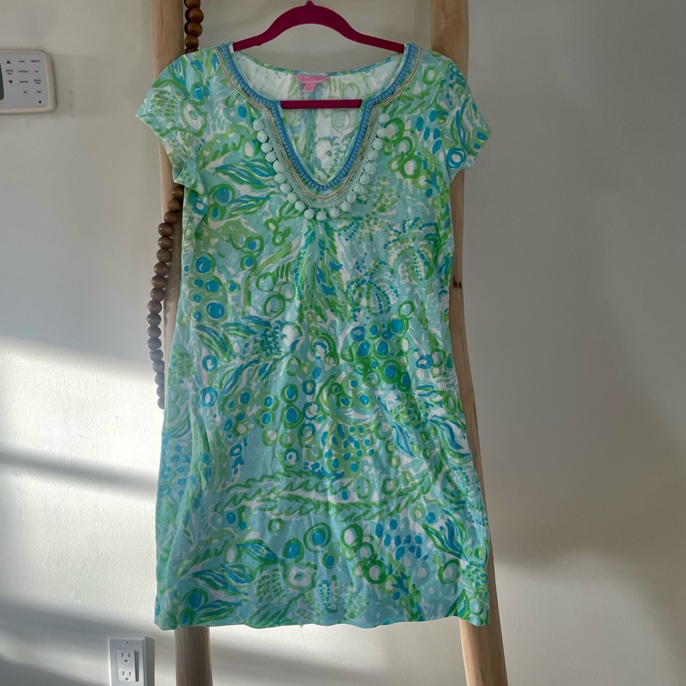 Lilly Pulitzer Pom-Pom Shift Dress and Swim Coverup
